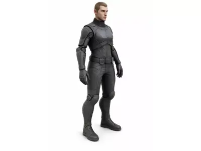 Sci Fi Armored Male Character  10 FBX Animations  Mixamo Rigged  Low-poly 3D model