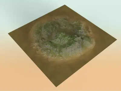 Eroded Highlands Low-poly 3D model