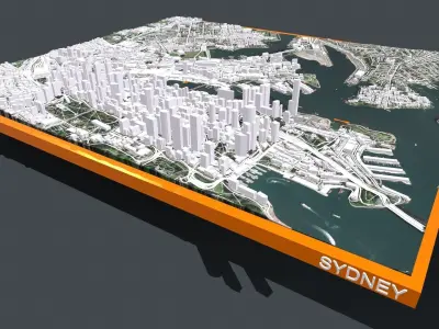 Cityscape Sydney Australia 3D model