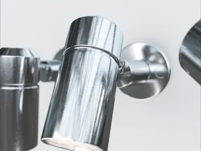 Light chrome wall on wall 3D model