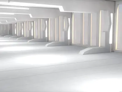 Sci Fi Tunnel 3D model 29
