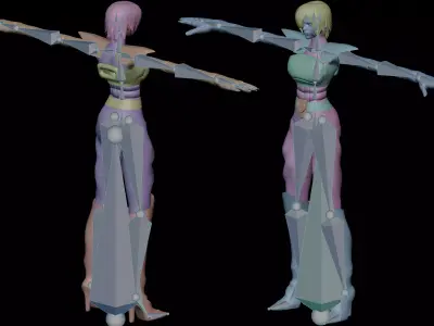 CyberLynx Rigged 3D Feline Cyborg Avatar for VRChat Low-poly 3D model