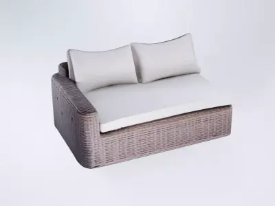 Low Poly Outdoor Sofa - Minimalist Garden Lounge Furniture 3D model