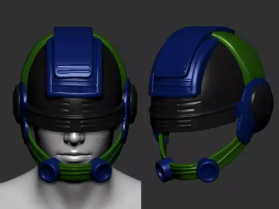 helmet high poly sculpt 3d printable  3D model 156
