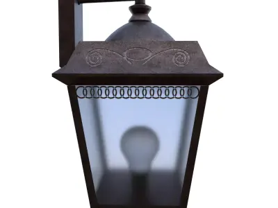 Outdoor Wall Lantern PBR All Quads Blender Low Poly Low-poly 3D model