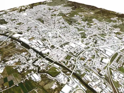 Cityscape Elblag Poland 3D model