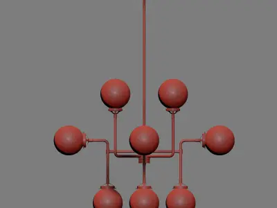 RH Bistro Globe Clear Glass 8-Light  3D model