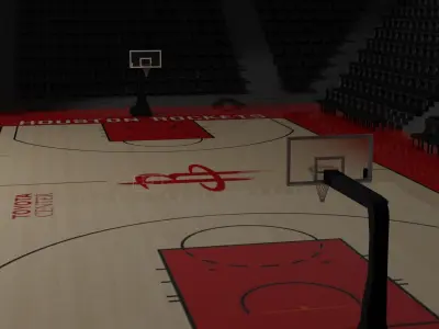 Basketball Stadium With Houston Rockets Texture Free low-poly 3D model