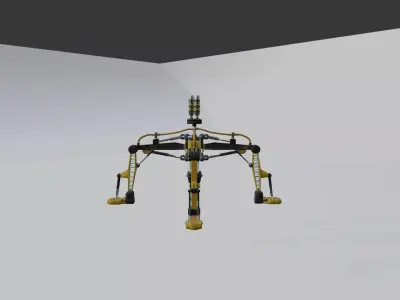 Sci fi Mining Drill  Low-poly 3D model