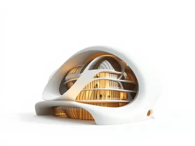 Futuristic Architecture Building Model Pack Low-poly 3D model