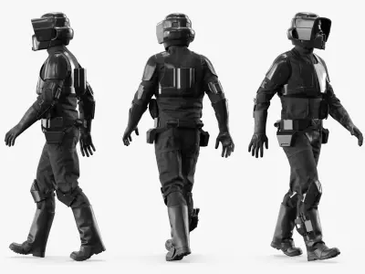  Star Wars Shadow Trooper Armor Black Edition Rigged for Cinema 4D 