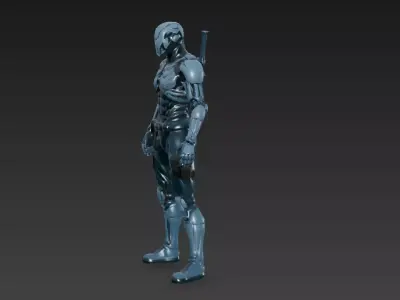 Biomechanical Assassin Futuristic Cyber Ninja 3D Character Model 3D model