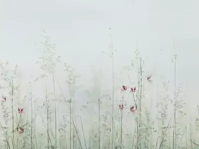 Soft Meadow Grass Mural  Texture