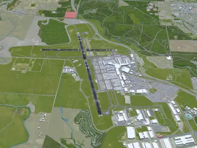 Melbourne Airport 15km Low-poly 3D model
