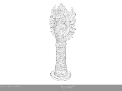 Low Poly Stylized Ancient Turanic Totem of the Sky Low-poly 3D model