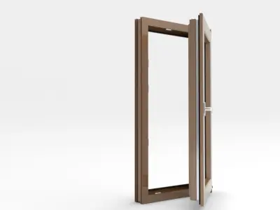 Adjustable and Rigged PVC Window 3D model