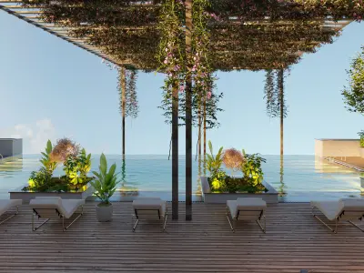 Rooftop infinity swimming pool 3D model