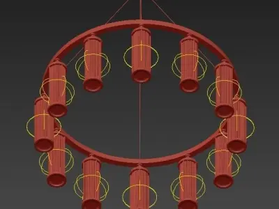 Aged Brass 12 Light Pendant 3D model