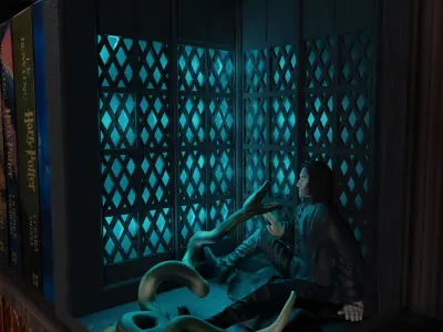 Book Nook Lamp Death of Severus Snape by Nagini Harry Potter 3D print model