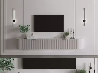 Tv Wall Set 02 3D model