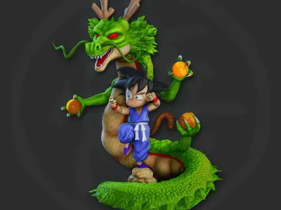 Shenlong and Son Goku  3D print model