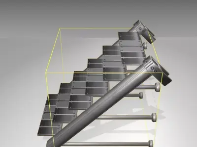 Futuristic Stairs - 13 - Basic Textures Low-poly 3D model