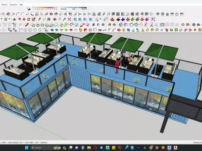 Container restaurant 3d model 3D model