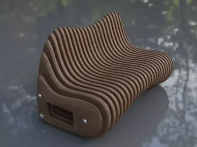 Ripple Bench 1 3D model