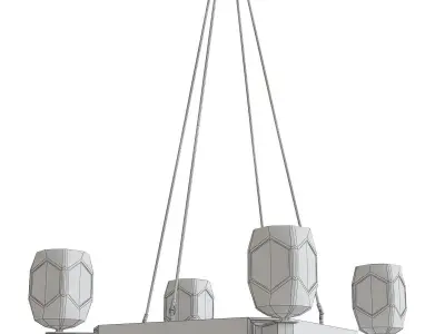 Chartier Square Chandelier low poly 3d model Low-poly 3D model