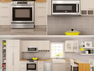 Family Kitchen Set 03 3D model