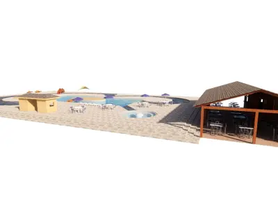 Swimming pool 3D model 13