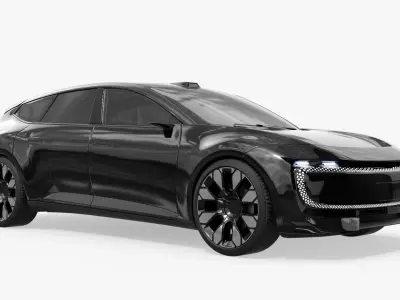 Premium Electric SUV Black Rigged for Cinema 4D 3D model