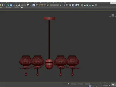 PRISCILLA brass chandelier with clear glass shades Low-poly 3D model