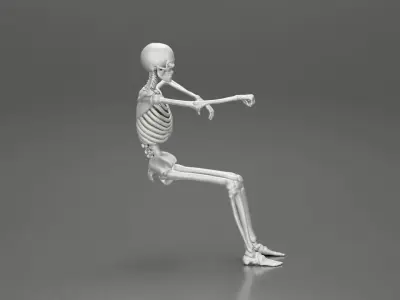 Skeleton with arm on window driving the car 3D print model