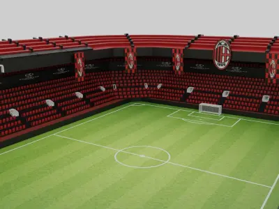 Milan Football Stadium Low-poly 3D model