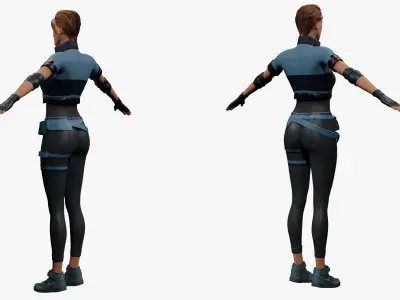 Female advanced rigged 3D model