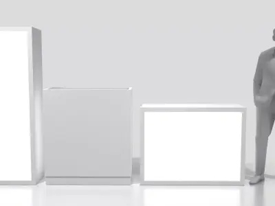 Tall Exhibition Display Stand Pack  Modular Showcase 3D Models 3D model