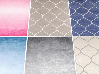 Carpet collection 2 different colors and patterns 3D model