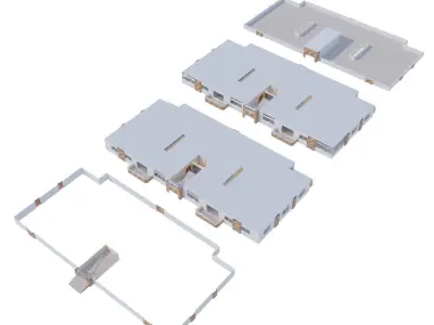 Residential Building with internal 2 3D model