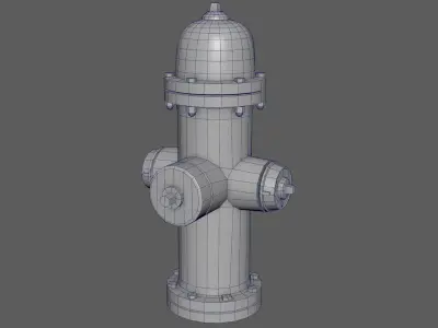 Fire Hydrant PBR Low-poly 3D model