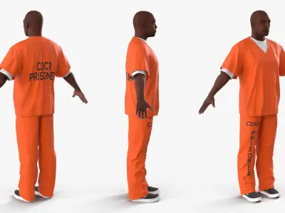  Black Male Prisoner A-Pose 