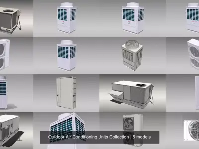 Outdoor Air Conditioning Units Collection 3D Model Pack