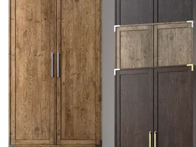 CAYDEN CAMPAIGN PANEL DOUBLE-DOOR CABINET 3D model