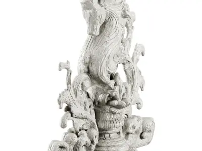 Horse art statue Low-poly 3D model