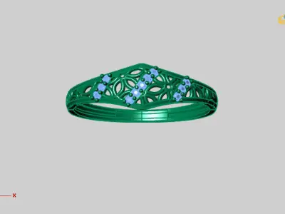 Women Ring Fancy Rings With Stone STL 3DM Render Printable 3D print model get