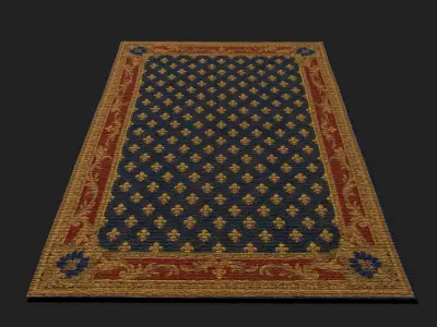 Blue Fleur Tapestry Low-poly 3D model