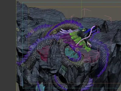 Game Model - Stone Carving - Dragon 3D model