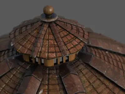 Garden Gazebo 2 Low-poly 3D model