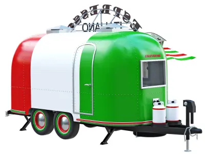 Airstream coffee bar trailer 3D model