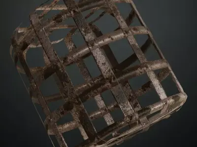 Full Silver Rust Metal Gate Transparent PBR Seamless Texture